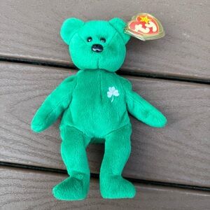 Ty Teenie Beanie Babies Erin The Green Irish Bear 1993 Plush Stuffed Animal